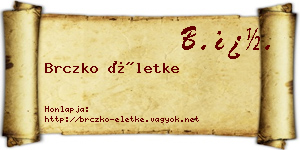 Brczko Életke névjegykártya